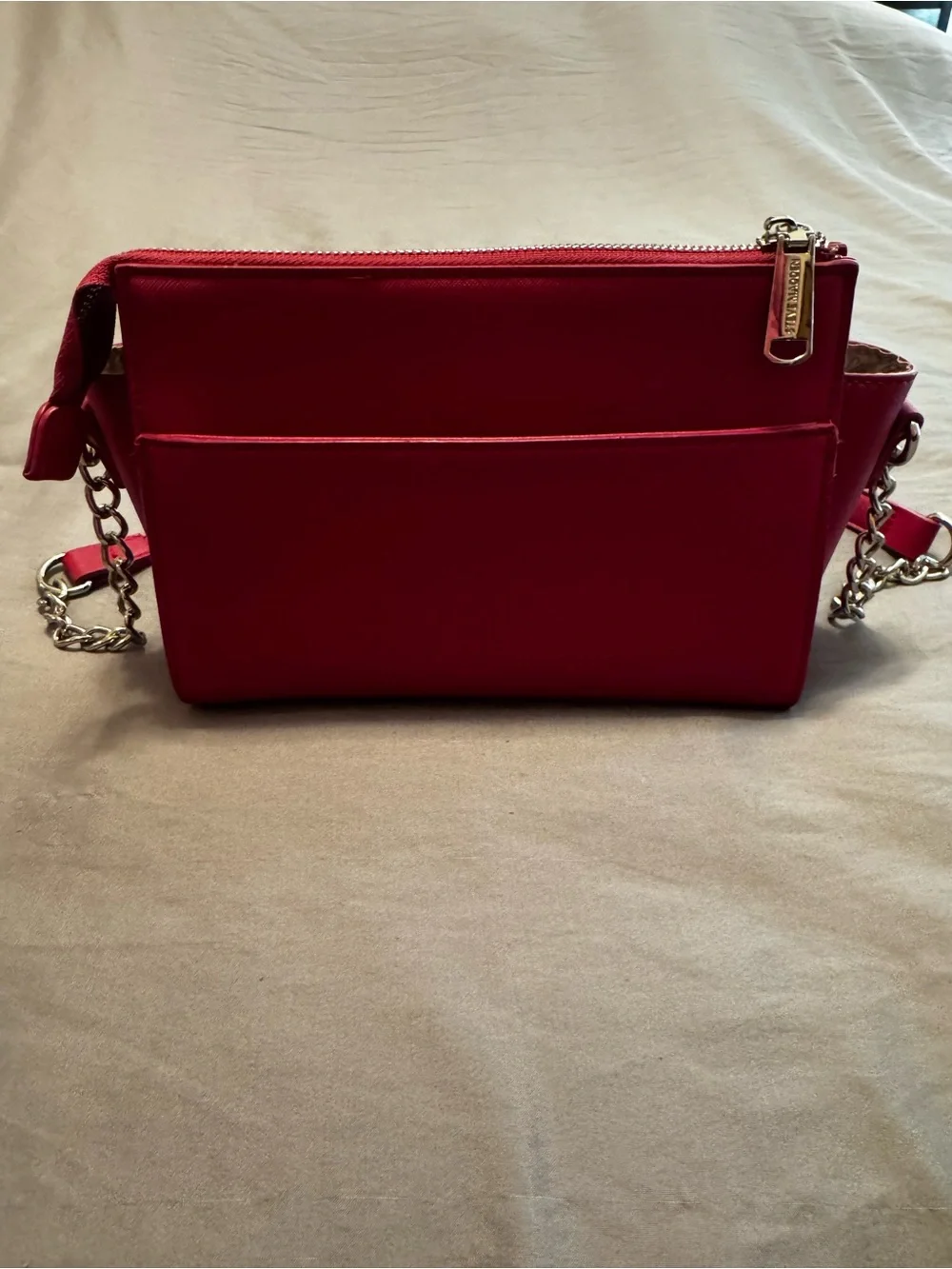 Steve Madden Hot Pink Chain-Trim Crossbody Bag